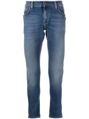 Nudie Jeans logo-patch straight-leg jeans - Blue