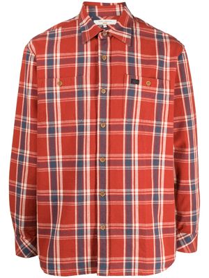 Nudie Jeans plaid long-sleeved cotton shirt - Red