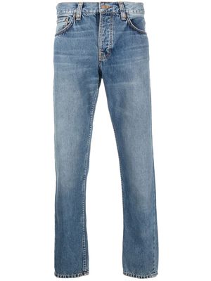 Nudie Jeans stonewashed straight-leg jeans - Blue