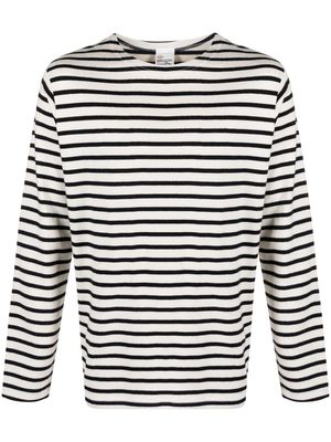 Nudie Jeans striped longsleeved cotton top - White
