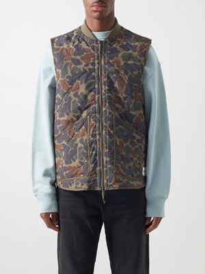 Nudie Jeans - Ted Duck-camo Quilted-shell Gilet - Mens - Camouflage