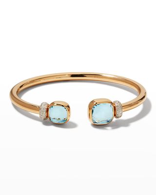 Nudo Classic and Petit Rose Gold Bangle with Sky Blue Topaz, Size M