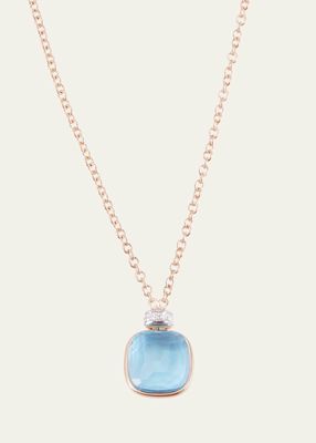 Nudo Classic Blue Topaz Pendant Necklace with Diamonds