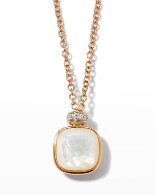 Nudo Classic Rose Gold Topaz and Mother-of-Pearl Necklace with Diamonds