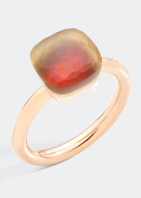 Nudo Gele Classic 18k Gold Citrine and Carnelian Ring
