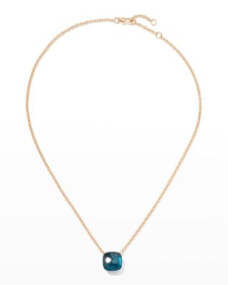 Nudo Grande 18k Rose Gold Blue Topaz Pendant Necklace