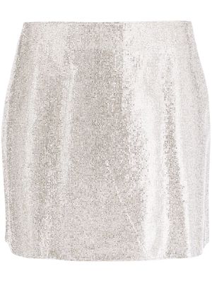 Nuè Camille rhinestone-embellished miniskirt - Silver