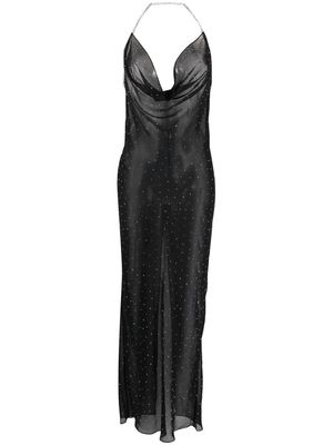 Nuè crystal-embellished sheer maxi dress - Black
