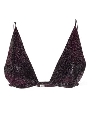 Nuè glitter-embellished silk bra - Purple