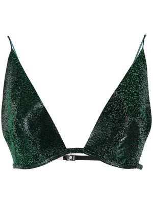 Nuè rhinestone-embellished bralette - Green