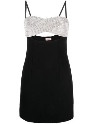 Nuè rhinestone-embellished cut-out mini dress - Black