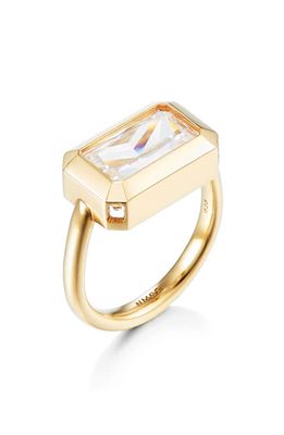 Numbering Octagon Cubic Zirconia Ring in Gold