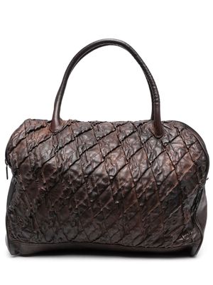 Numero 10 matelassé-detail leather tote bag - Brown