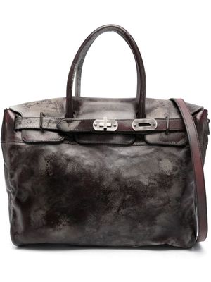 Numero 10 Richmond distressed leather tote bag - Brown