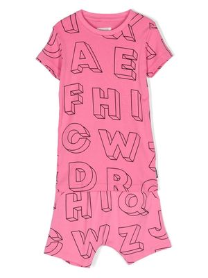 Nununu A-Z alphabet-print cotton tracksuit set - Pink