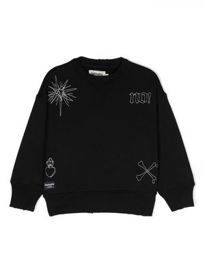 Nununu All Inked embroidered-motifs sweatshirt - Black