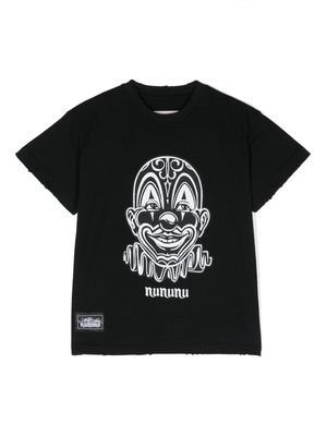 Nununu clown-print cotton T-shirt - Black
