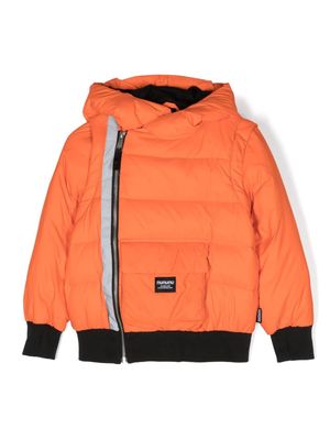 Nununu detachable-sleeve puffer jacket - Orange