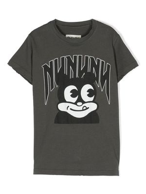 Nununu graphic-print cotton T-shirt - Grey