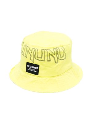 Nununu logo-patch cotton bucket hat - Green