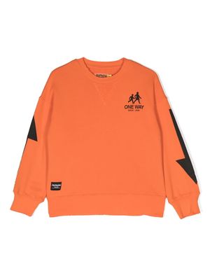 Nununu logo-print cotton sweatshirt - Orange