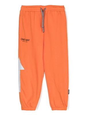 Nununu logo-print cotton track pants - Orange