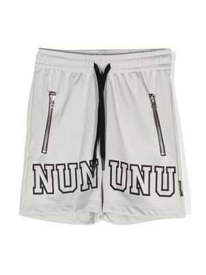 Nununu logo-print drawstring shorts - Grey