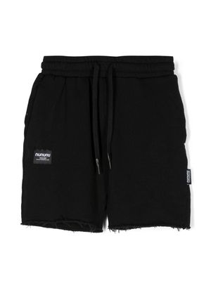 Nununu Original raw-cut cotton shorts - Black