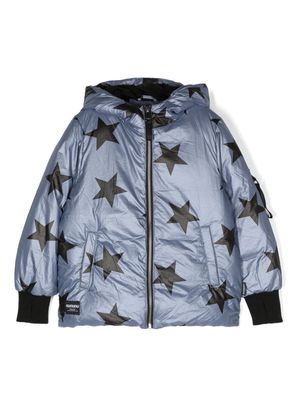Nununu Star Bright-print padded jacket - Blue