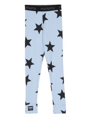 Nununu Star-print cotton leggings - Blue
