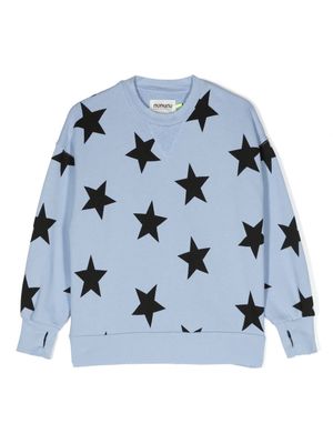 Nununu star-print cotton sweatshirt - Blue
