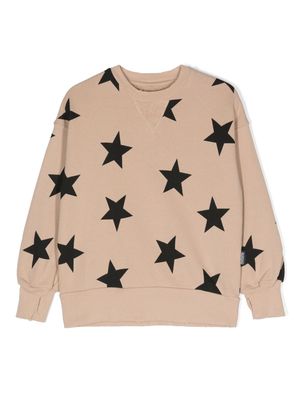 Nununu Star-print cotton sweatshirt - Brown