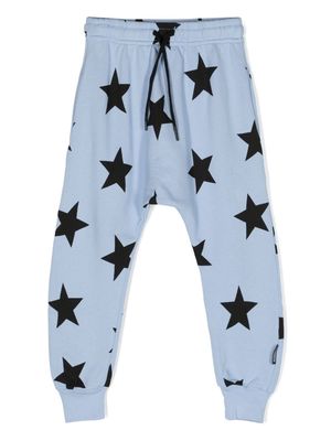 Nununu star-print cotton track pants - Blue