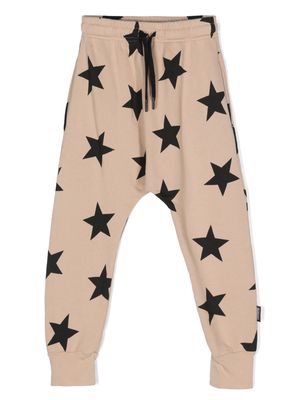 Nununu star-print cotton track pants - Brown