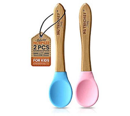 Nutrichef 2-Piece Bamboo Spoon Set