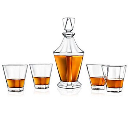 Nutrichef 5pc. Decanter Aerator Set with Whiske y Glasses
