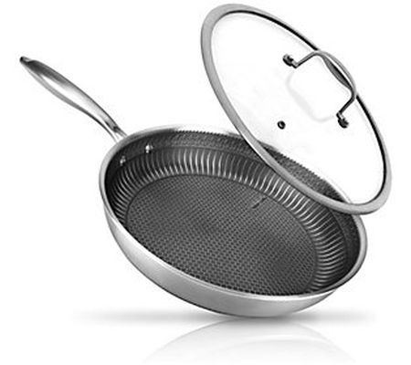 Nutrichef 8'' Stir Fry Pan with Glass Lid