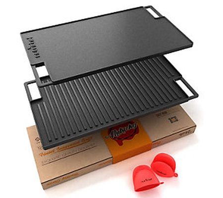 Nutrichef Reversible Cast Iron Griddle Grill Pa n