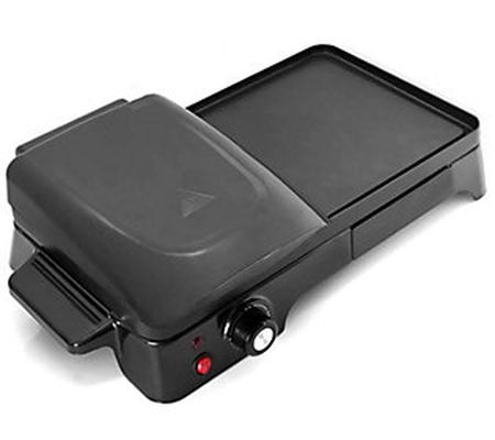 Nutrichef Two-in-One Griddle with Grill Press P late