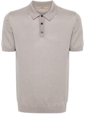 Nuur fine-knit polo top - Grey