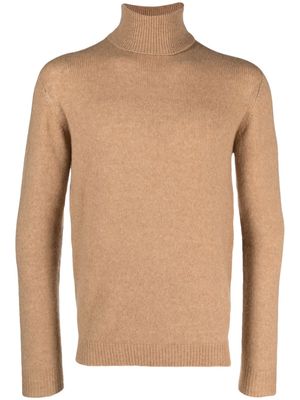 Nuur fine-knit roll-neck jumper - Brown
