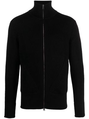 Nuur high-neck chunky-knit cardigan - Black