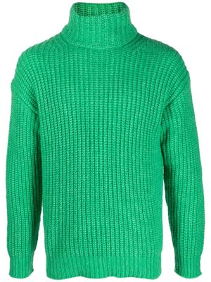 Nuur roll-neck ribbed-knit jumper - Green