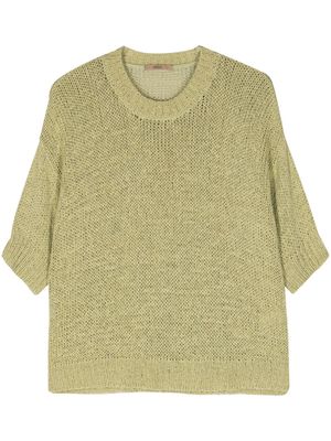 Nuur short-sleeve open-knit jumper - Green