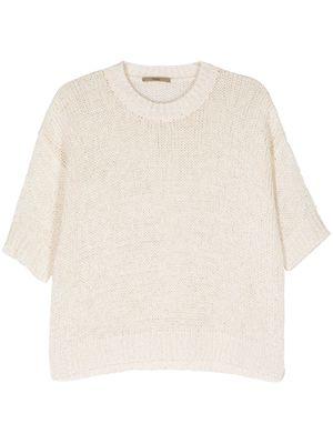 Nuur short-sleeve open-knit jumper - White