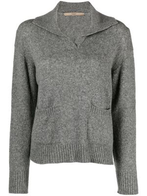 Nuur V-neck fine-knit jumper - Grey