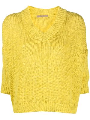 Nuur V-neck knitted top - Yellow
