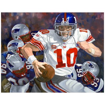 NY Giants Eli Manning Fine Art Canvas Print 28" x 30" by Artist Edgar Brown