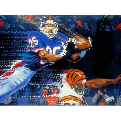 NY Giants "The Interception" Fine Art Canvas Print 24" x 36" by Artist Edgar Brown