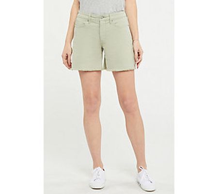 NYDJ A-Line Short with Fray Hem in Colored Deni m